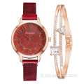 Montre de mode Ensemble cadeau femmes beau bracelet montres ensemble avec boîte-cadeau strass montre-bracelet ensemble de bracelet pour la fête en gros